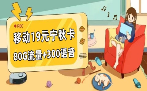 移动宁秋卡：19元/月，包50G通用+30G定向+300语音